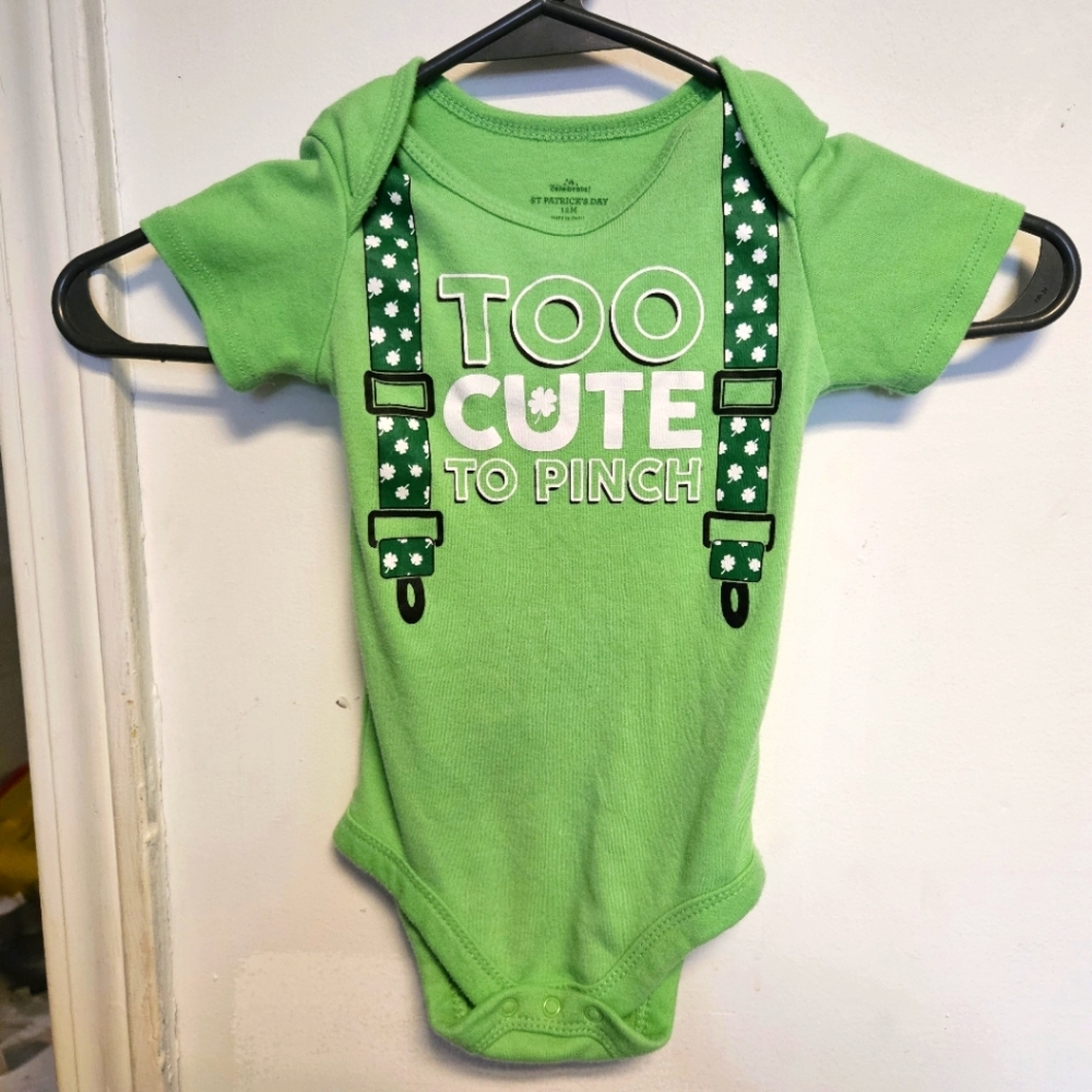 Onesie To Cute To Pinch Sz 12m by Celebrate!